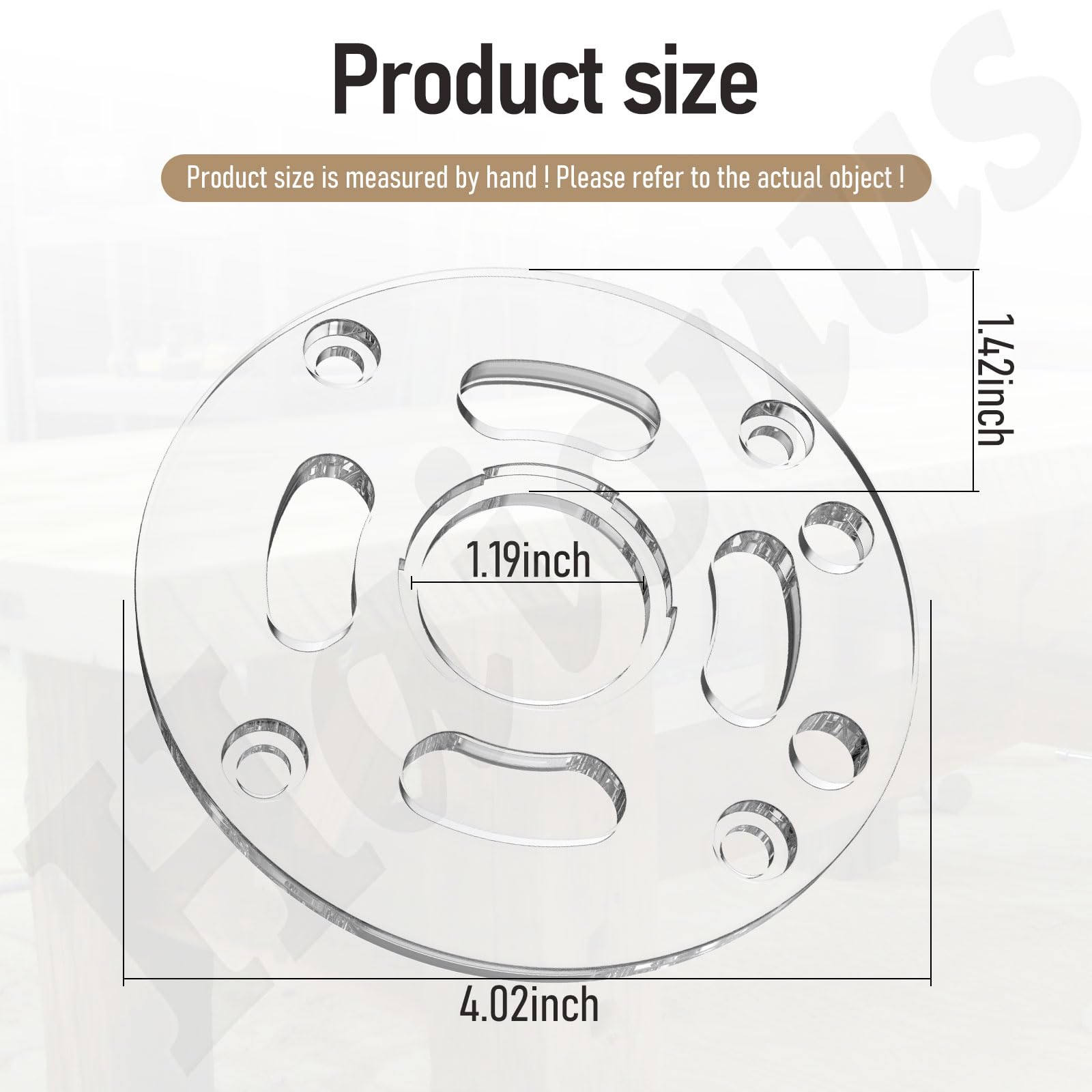 DEWALT DNP613 Round Sub Base – Clear Lexan Base For Compact Routers, Fits Template Guides