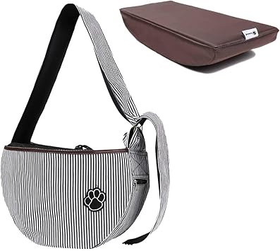 Amazon Smiledog 犬 スリング 抱っこ紐 底板付 ペット 小型犬 ポケット付き メッシュ 耐荷重10kg 長さ調整 無段階 ドッグスリング ネイビーストライプ Smile Dog キャリーバッグ スリング 通販