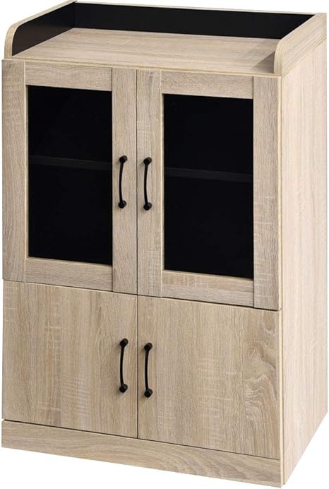 Amazon Co Jp ワイエムワールド 食器棚 幅60cm 高さ90cm ルミナーレ オーク 00 124 ホーム キッチン