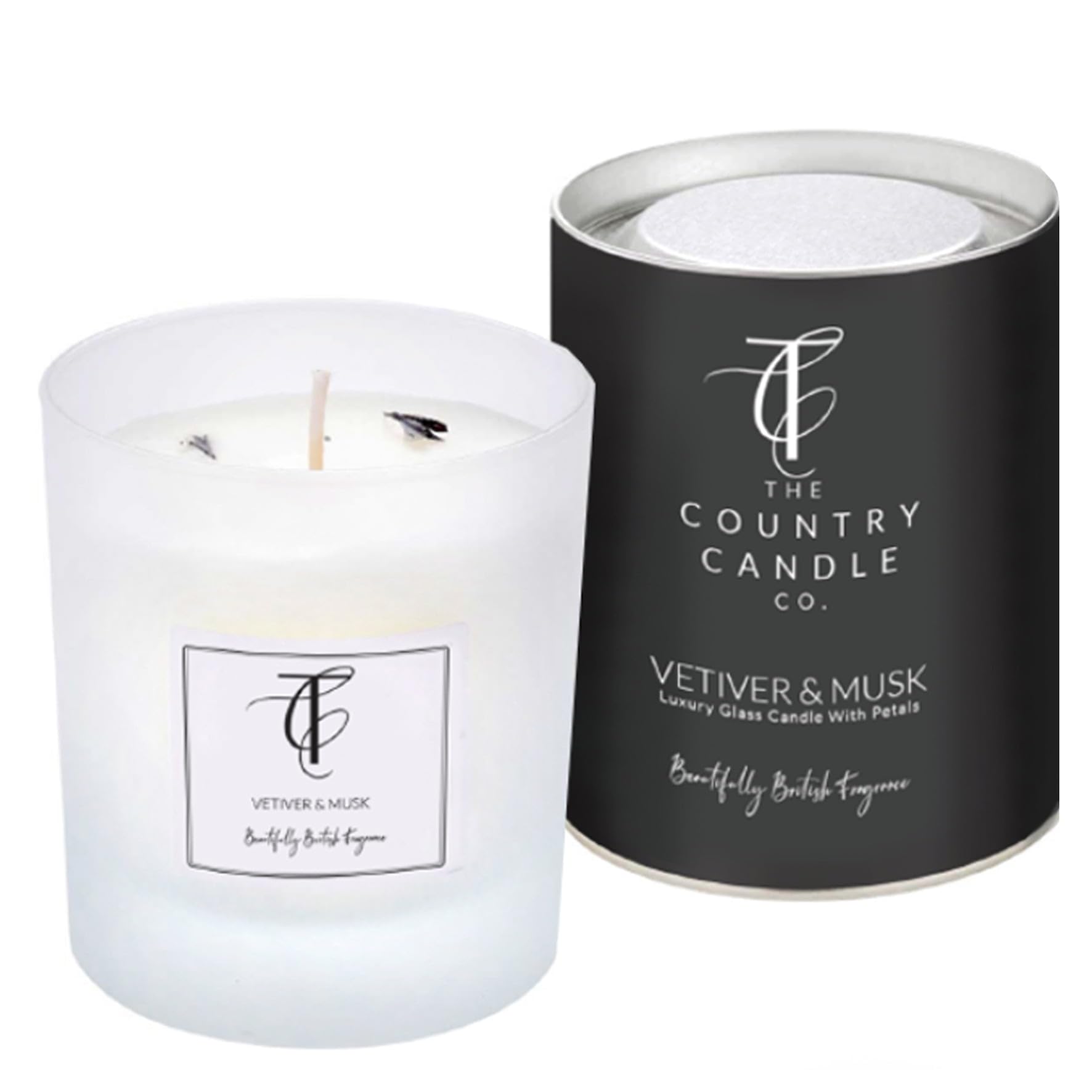The Country Candle Company Pastels Glass Candle – Charred Amber Scented, Up to 50 Hours Burn Time