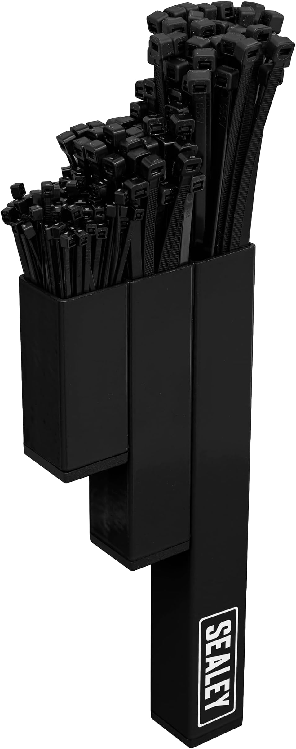 Sealey Magnetic Cable Tie Holder Black APCTHB Steel 3 Compartments 200 Ties