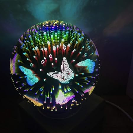 Veilleuse De Nuit Pour Bebe Avec Led De Couverture En Verre Pour Enfants Lumiere Douce Avec Papillon Amazon Fr Bebes Puericulture