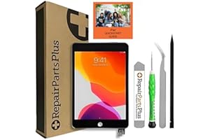 Repair Parts Plus for iPad Mini 5 5th Generation Screen Replacement LCD Display Glass Touch Digitizer Premium Kit (7.9", A2126 | A2124 | A2133) + Sleep/Wake Sensor, Adhesive, Guide - Black