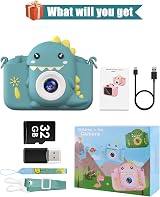 Hangrui Kids Camera 20MP Dual Lens 2.0 inch IPS 1080P 32GB Shockproof Dark Green view 8