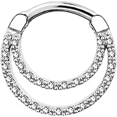 OUFER 16G Daith Septum Rings Unique Design 316L Stainless Steel Daith Helix Earrings Septum Piercing Jewelry