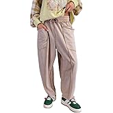 Poppy and Seed Easel Eryn Mineral Washed Terry Knit Barrel Leg Pants