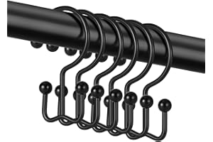 TOPROD 24 Pack Shower Curtain Hooks Rings, Double Sided Shower Hooks for Shower Curtain, Stainless Steel Shower Rings Rust Pr