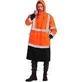 sesafety Safety Rain Coats for Men Work, Class 3 HighVisibility Rain Gear Construction, Reflective Hi Vis RainJacket Lightweight Waterproof