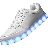 PYYIQI LED Light Up Shoes for Women Men Sports LED Shoes Dancing Sneakers Low-Top USB Charging Shoes for Kids