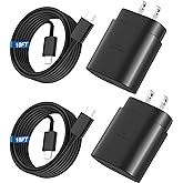 Super Fast Charger Type C, 25W USB C Wall Charger Fast Charging for Samsung Galaxy S25 Ultra/S25/S25+/S24+/S24 Ultra/S24/S24+/S23 Ultra/S22 Ultra/S21 with 10FT Long Android Type C Charger Cable 2Pack