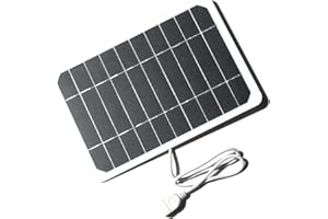 Portable Solar Phone Charger,LSFYYDS 5W 5V Small Solar Panel with USB, DIY Monocrystalline Silicon Solar Cell, Waterproof Cam