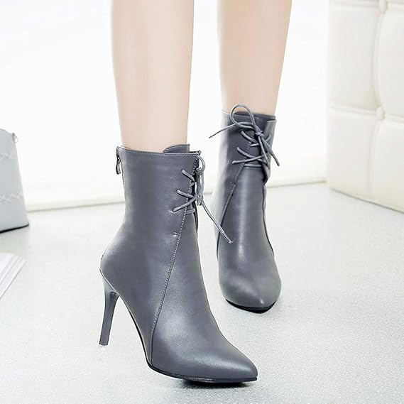  Kaifongfu Women Boots Shoes Pointed Toe Pu Pu
