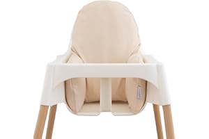 YEAH BABY GOODS Vegan Leather Soft Baby High Chair Cover (Blush) - Fits IKEA ANTILOP Highchair Cushion - Wipeable, Waterproof Cushion Cover for High Chair - High Chair Accessories (Cover Only)