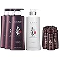 Daeng Gi Meo Ri- Ki Gold Premium 3 Shampoo+1 Treatment Set, Effectively Moisture to Dry and Rough Hair, No Artificial Color 16.9 Fl Oz/500ml + 2.3 FL OZ/70ml Samples(8pcs)