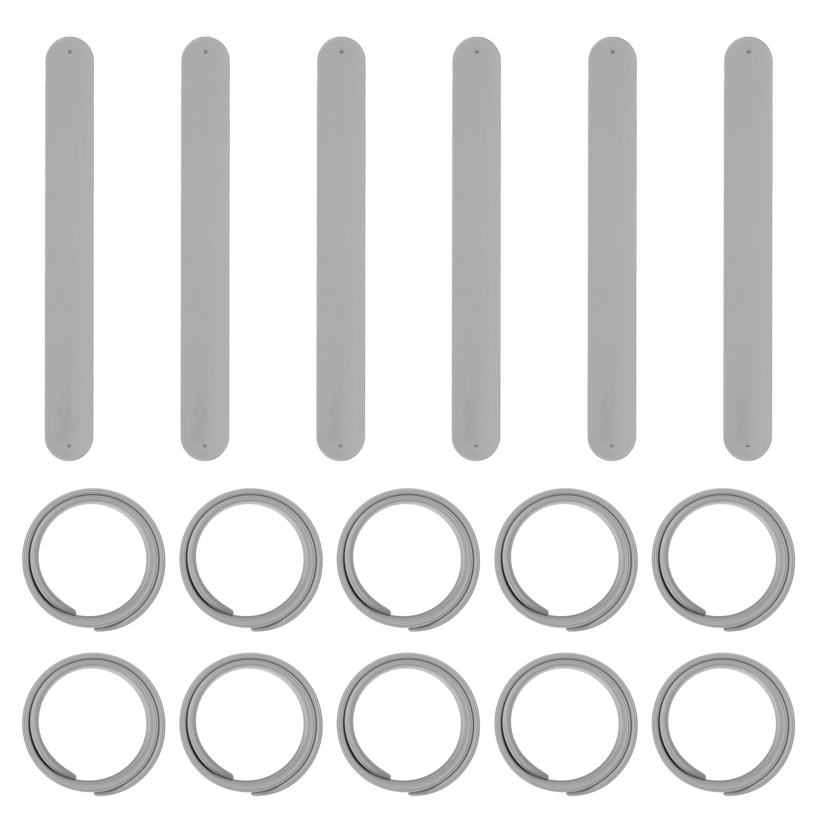 PATIKIL Slap Bracelets 8.5" x 1", 16 Pcs Silicone Slap Bracelet Bulk Blank Snap Band Soft Wristband for Party Favor DIY Gifts Classroom Birthday Crafts, Gray