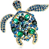 Vintage Turtle Brooch Pins, AILUOR Fashion Women's Rhinestone Crystal Big Tortoise Pin Brooches Jewelry Gifts