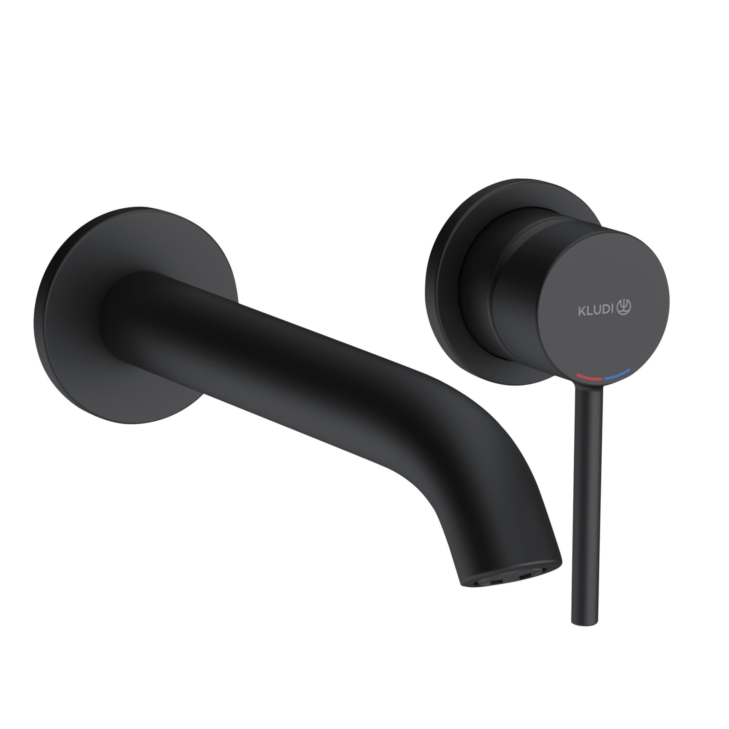 Bathroom Sink tap with a Fixed spout from Kludi Bozz - Black matt - 382453976