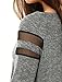 Allegra K Women's Mesh Panel Raglan Sleeve Loose Casual T Shirt L Heather Grey