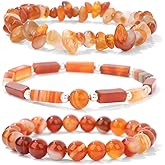 3Pcs Natural Stone Bracelets for Women 8mm Crystal Beaded Bracelets Handmade Stretch Bracelet Healing Crystal Jewelry for Women