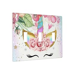 Unicorn Pink Triple Toggle Light Switch Cover