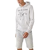 True Religion Men’s Metallic Buddha Fleece Hoodie – Y2K Graphic Hoodie for Men, Pullover Style, Iconic Buddha Logo