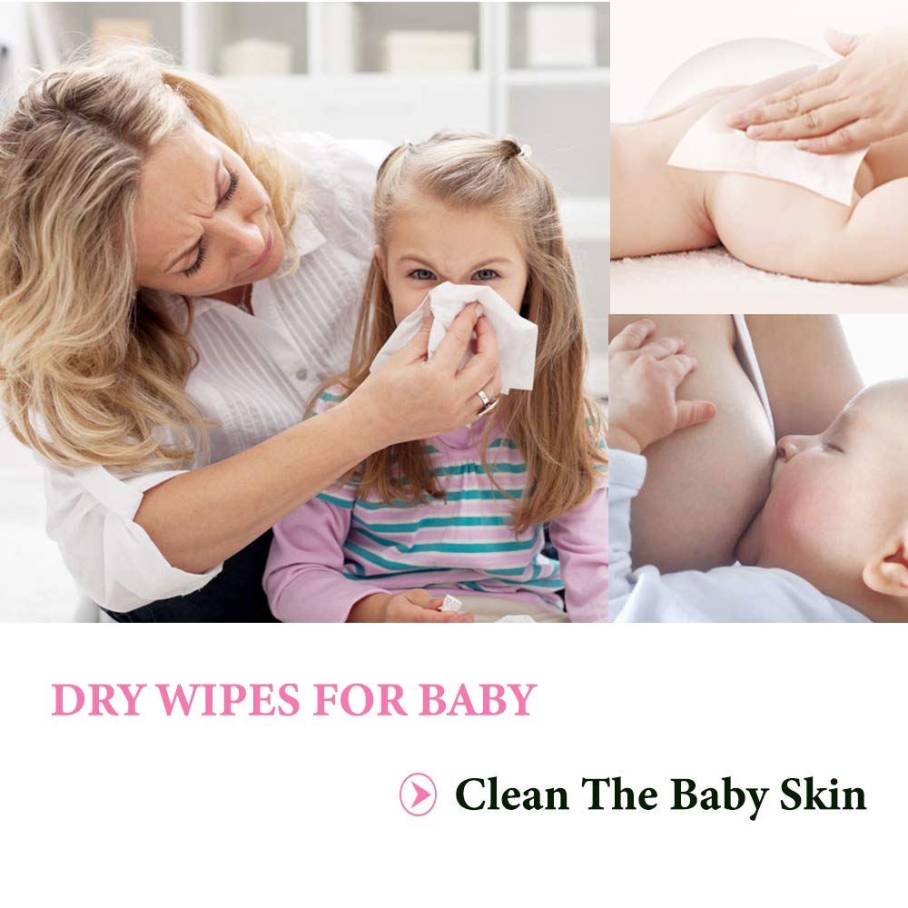 Cotton Face Towel, Cotton Dry Wipes for Your Facial Towels, Makeup Remover Cloth, Facial Cleansing Wipes, Dry Baby Wipes, Thick and Soft Natural Premium Cotton Material for All Skin Types.: Beauty