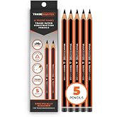 TRADEMASTER Carpenters Pencils Pack of 5 | Builders Pencil with TriGrip Jumbo Barrel - Construction Pencils Having Hard Lead for Marking Wood, Brick, Concrete &amp; Plasterboard | Work Pencil for Builders