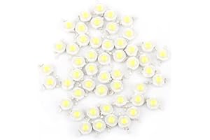 Acogedor 50pcs High Power Led Chip SMD COB 1W Cool White 6000~6500K LED Bead Emitters Bulb Chip For DIY Floodlight Spotlight (Cool White)