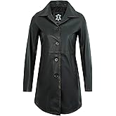 UrbanFocal Leather Coats for Women - Real Lambskin Carcoat Style Womens Long Leather Jackets