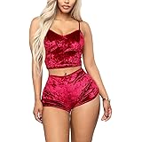 velvet contrast trim elastic waist shorts