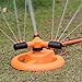 Lawn Sprinkler, TOLOCO Garden Automatic 360 Degree ABS Rotation Spray Nozzle Watering Head Three Arm Water Sprinklers (Orange)