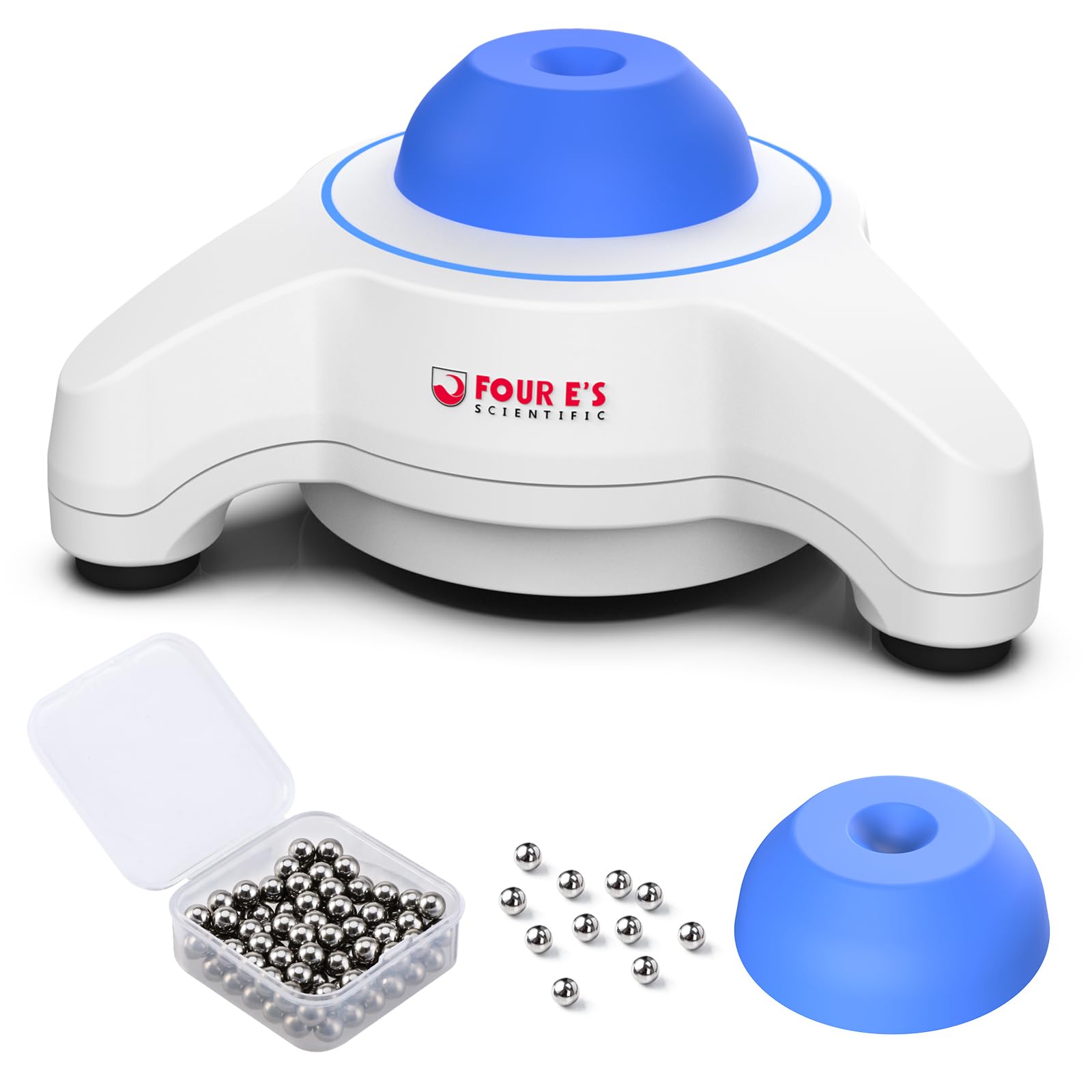 FOUR E'S SCIENTIFIC 5600rpm Vortex Mixer Paint Mixer with Extra Silicone Cap and 100pcs Mixing Balls Touch Function Lab Vortex Shaker for Lab Inks Acrylic Paints Nail Polish