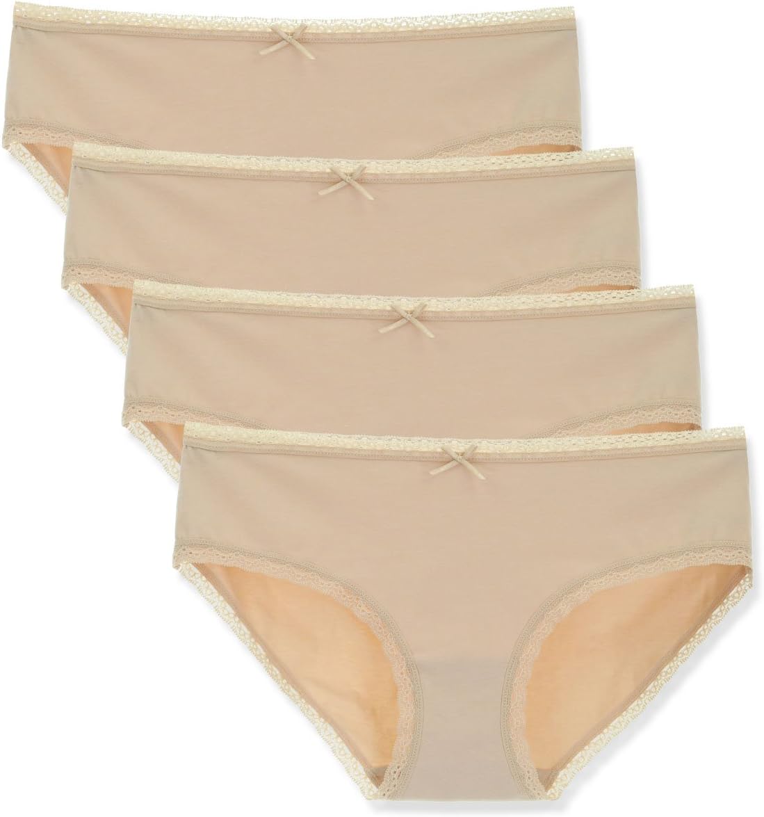 Women's 4 Pack Breathable Combed Cotton Back Coverage Hipster Brief Panties Underwear