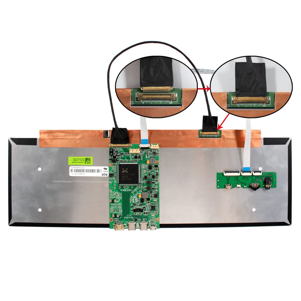 VSDISPLAY 14 Inch NV140XTM-N52 IPS LCD Screen 3840x1100 14'' Display Panel with USB C LCD Controller Board VS-RT2795T4K-V5