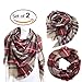 vesfashion 2pcs Scarf Plaid&Tartan Infinity Scarf for Women Classic Large Blanket Scarf Stylish Gorgeous Wrap Shawl Soft Shawl