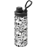 Halloween Skull Painting Insulated Water Bottle With Handle 18oz Leak Proof Stainless Steel Water Bottle With Spout Lid Bpa Free Double Wall Insulated Sports Water Bottle For School, Sports, Gym