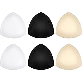 DOPENSPI 3 Pairs Bra Inserts Pads, Removable Triangle Sponge Bra Pads Washable Bras Cups Inserts Lift Up Triangle Bras Padding for Swimsuit Bathing Suit Black White Beige