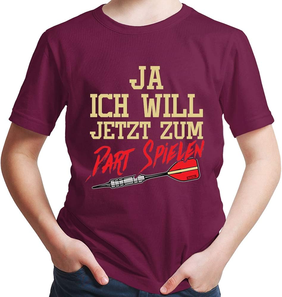 HARIZ Jungen TShirt Ja Ich Will Jetzt Zum Dart Spielen Dart Sprüche