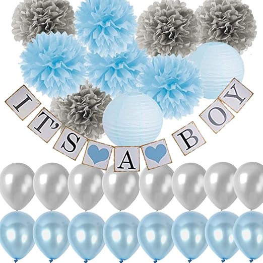 Amazon Com Elephant Baby Shower Party Package It S A Boy Banner