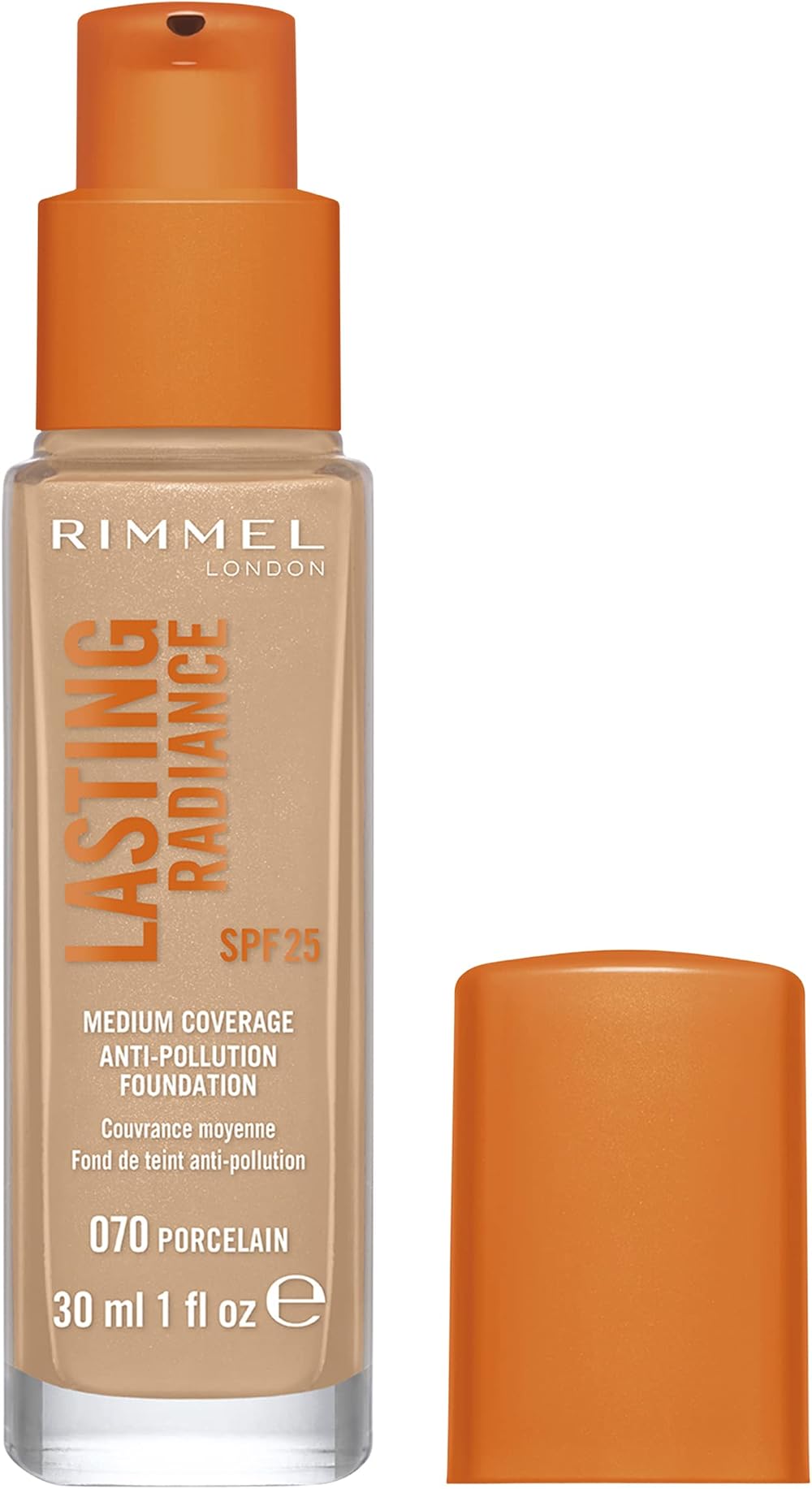 Rimmel Lasting Radiance Foundation 070 Porcelain SPF 25 Anti Pollution