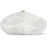 Acrylic Clutch Purse for Women Evening Bag, Irregular Shell Acrylic Purse Box Clutch with Chain for Party Wedding Prom
