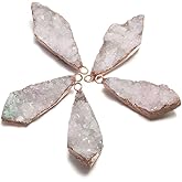 QSLLER 5pcs Natural Irregular Diamond Shape Agate Charms,Crystal Agate Pendant Charms for DIY Jewelry Making Necklace Bracelet