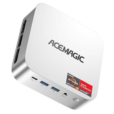 ACEMAGIC Mini PC 16GB+1TB, Ryzen 4300U(Beat N150/3500U,up to 3.7GHz), 28W Office Business Mini Desktop PC, Support 4K@60Hz Display WiFi Bluetooth USB3.2 HDMI DP