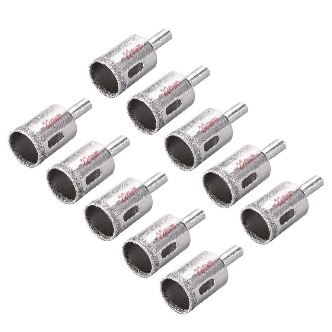 sourcing map 22mm Diamond Drill Bits Hole Saws for Glass Tile Porcelain Marble Ceramic Bottles Pots Brick Pack of 10