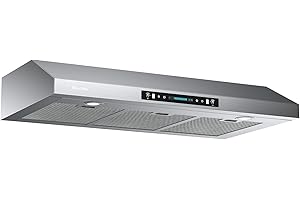 HISOHU 36 Inch Under Cabinet Range Hood with 900-CFM, 4 Speed Gesture Sensing&Touch Control Panel, Stainless Steel Kitchen Vent