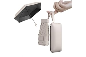 OXRQ Mini Umbrella for Travel, Small Umbrella for Purse with PU Case for Sun and Rain, Sun Umbrella with UV Protection, Small Compact Umbrella with 99% UV Protection for Women Men Kids