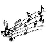 Zhengmy Musical Note Wall Art Theme Musical Note Decoration Vintage Hanging Metal Sign for Living Room, Bedroom