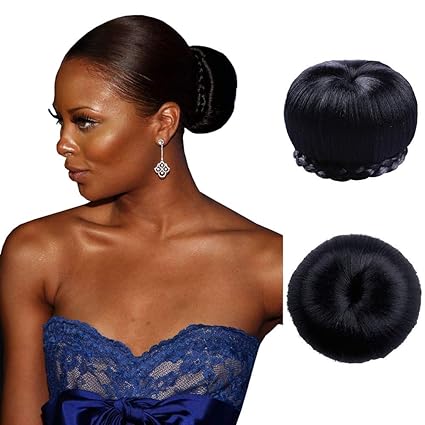Amazon Com Round Apple Style Retro Buns High Chignon Updo Black