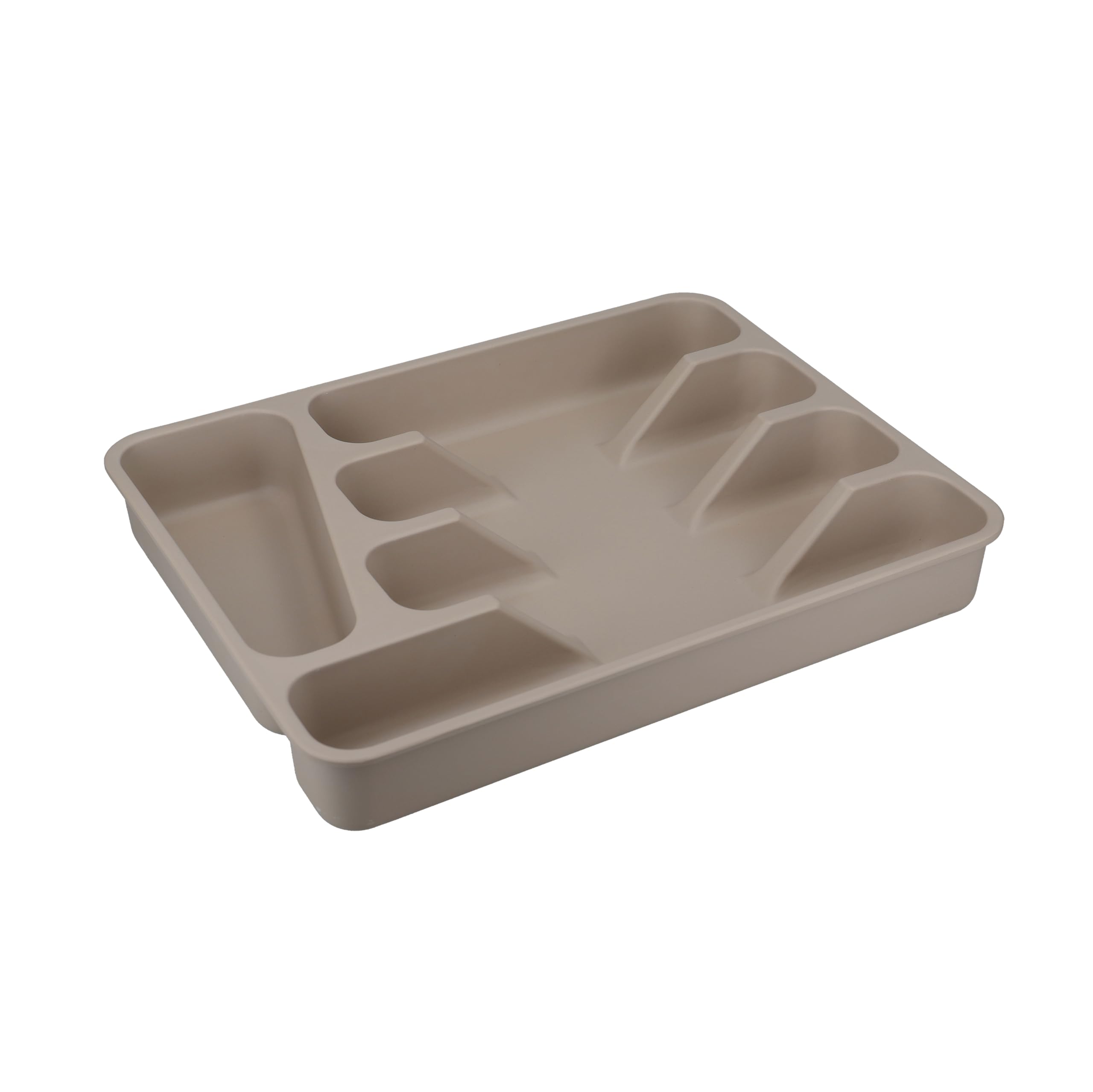 KitchenCraft Natural Elements Cutlery Organiser Tray, Bamboo Fibre, Putty Grey, 33 x 25.5 x 5 cm