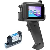 ZHONGMIN Handheld Inkjet Printer with 42ml Quick-Drying Ink Cartridge, 0.5 Inch Nozzle Ink Jet Coding Machine for EXP Date/Batch Number/QR Code/Barcode/Logo/Text (ZM-C12mini) (Black)